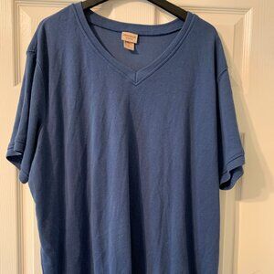 Crossroads Woman Blue Short Sleeve Henley Shirt